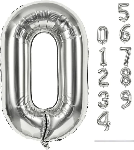 Miniatura 51 de Globo dorado champán con el número 5, globos de aluminio autoinflables grandes de 40 pulgadas del 0 al 9, globo de helio digital 5 dorado claro