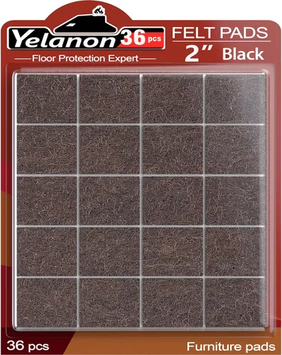 Miniatura 12 de Yelanon Almohadillas de fieltro para muebles, 56 unidades (1+2 pulgadas), almohadillas de fieltro de alta calidad para muebles de patas de silla
