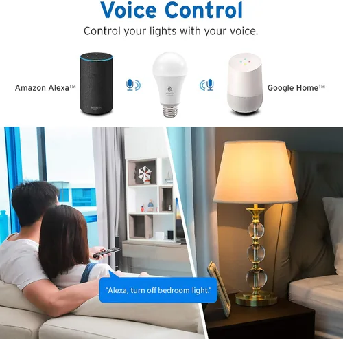 Miniatura 3 de Etekcity ESL100 - Bombilla inteligente compatible con Alexa, Google Home e IFTTT, 4 unidades (paquete de 1), 9 W (equivalente a 60 W), 806 LM, 2700