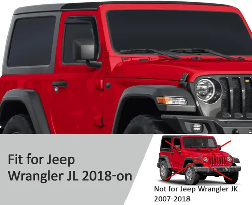 Miniatura 5 de Voron Glass protectores de lluvia extra duraderos en canal para Jeep Wrangler JL 2018-2026/Jeep Gladiator 2020-2026, deflectores de ventana, viseras