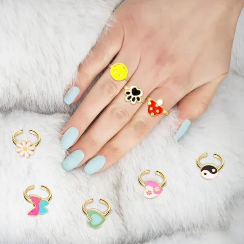 Miniatura 6 de Juego de 9 anillos giratorios giratorios para ansiedad, anillos giratorios para ansiedad, apilables, giratorios, calmantes, ajustables para mujeres