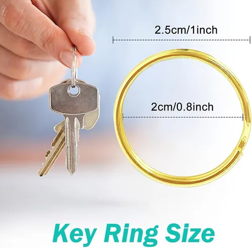 Miniatura 5 de 100 piezas de ganchos giratorios premium con llaveros, cierres de langosta de metal para llaveros de joyería, ganchos de llavero para cordón