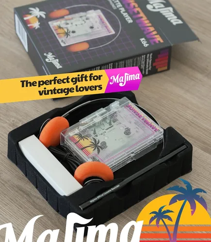 Miniatura 3 de Reproductor de cassette Bluetooth con radio FM, diseño portátil transparente, regalo de audio retro, compatible con alimentación USB o pilas AA