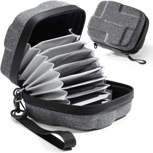Miniatura 8 de K&F CONCEPT Estuche para Filtros de Lente 10 en 1, Funda de Filtro de Cámara de Cáscara Dura Hasta 82mm con Correa de Mano, Billetera