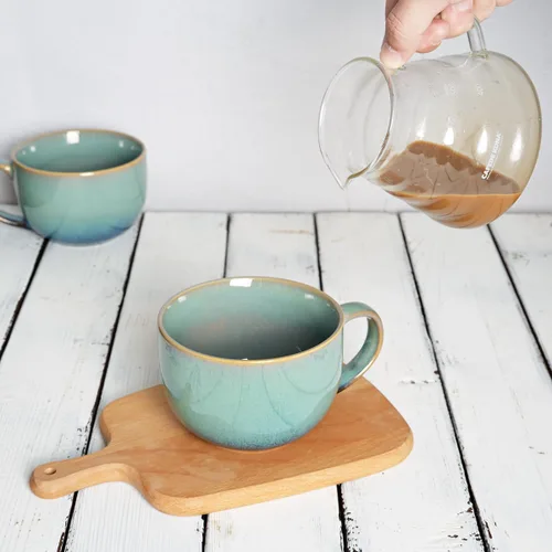 Miniatura 5 de Bosmarlin Juego de 2 tazas de café grandes de cerámica, 23 onzas, tazones de sopa jumbo con asas, aptos para lavavajillas y microondas