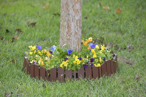 Miniatura 6 de EasyFlex Borde de Paisaje sin Excavación con Espigas de Anclaje, 11.4 cm de Alto, Valla Decorativa de Aspecto de Madera Adirondack, Kit de 4.57 m