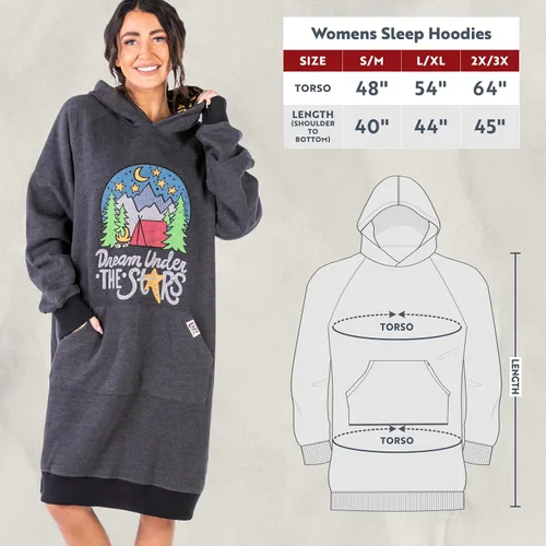 Miniatura 53 de Lazy One Sudadera con capucha de gran tamaño, ropa de dormir cómoda, vestido de suéter para mujer