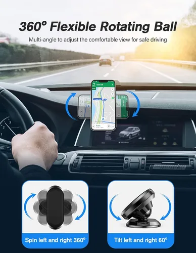 Miniatura 5 de Soporte magnético para teléfono para automóvil, 2 unidades, soportes de teléfono para tu automóvil [imán mejorado] rotación de 360, soporte