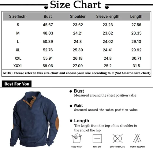 Miniatura 3 de Camisa de pana para hombre, cuello de solapa, botones, manga larga, casual, con parches en los codos, tops activos