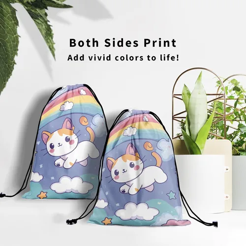 Miniatura 63 de Bolsa de agarre de gimnasia de piel de animal, bolsa de gimnasia con cordón ajustable, bolsa de cuerda para fauna silvestre, Mariposas Galaxy