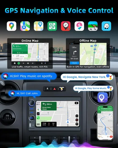 Miniatura 4 de Radio de coche estéreo para Ford F150 Radio 2004-2008: 7 "HD pantalla táctil estéreo incorporado Carplay inalámbrico Andriod Auto 5GWiFi