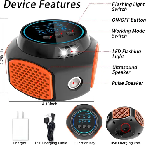 Miniatura 8 de Repelente ultrasónico para ratones, repelente ultrasónico de roedores con enchufe, repelente de ratones de 360° para interiores con altavoz