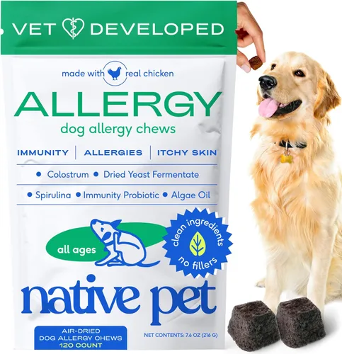 Miniatura 15 de Native Pet - Masticables para alergias para perros – Alivio de la alergia de perros para razas medianas – Apoya el alivio de la picazón estacional