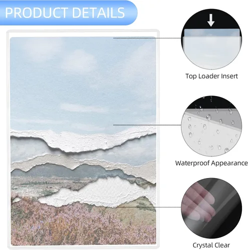 Miniatura 3 de Paquete de 5 protectores de póster de 18 x 24 pulgadas, protectores rígidos transparentes de impresión resistentes para cargadores superiores