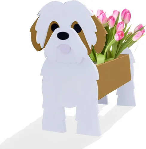 Miniatura 20 de Macetero de flores para perros, regalos para mujeres, bonitas macetas de PVC para perros, macetas para interiores y exteriores, maceta de jardín