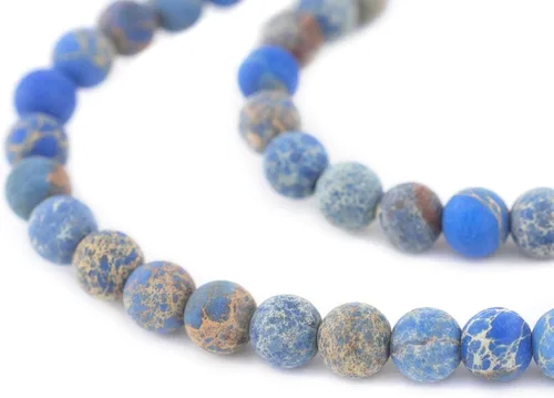 Miniatura 80 de The Bead Chest Cuentas de Jade Blanco Mate Redondas (8mm): Piedra Preciosa Orgánica Redonda Esférica de Energía con Poder de Sanación para Hacer