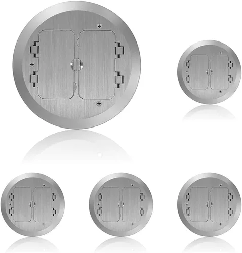 Miniatura 5 de Leviton - Caja de hormigón niquelada, 2 tapas abatibles, FBC2F-N, níquel