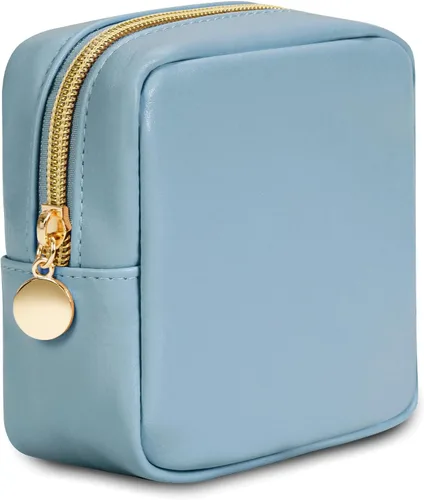 Miniatura 14 de Wandering Nature Pequeña bolsa de maquillaje para bolso, bolsa de cosméticos con cremallera para mujer, bolsa de viaje de cuero vegano ecológico