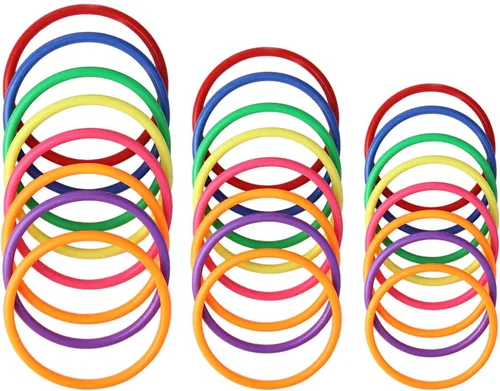 HRLORKC Juego de anillos de plástico para lanzar anillos para niños, juegos al aire libre, anillos de carnaval de plástico, juegos de carnaval para