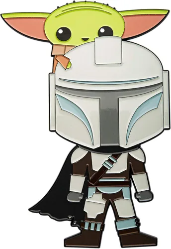 Star Wars Mandalorian Season 2 Mando and The Child - Pin de esmalte magnético de 6 pulgadas con fuerte sujeción magnética Producto con licencia