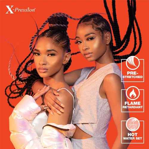 Miniatura 7 de Sensationnel X-Pression - Trenzas prestiradas, 3 unidades, 58 pulgadas, paquete de 1 unidad, 1B