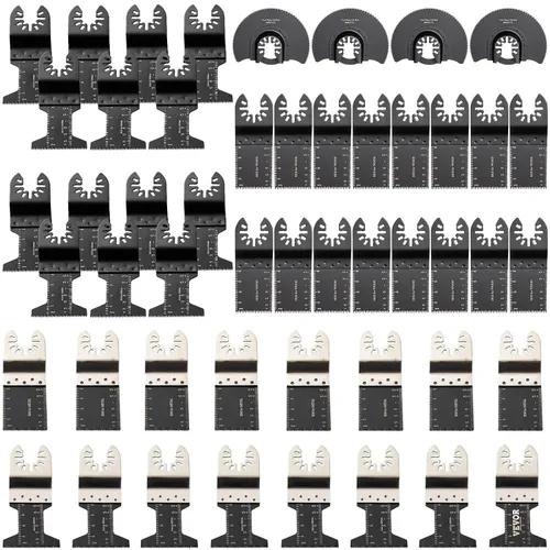 Miniatura 9 de Happybuy Hojas de sierra oscilantes de 50 piezas, juego de cuchillas multiherramienta de liberación rápida. Cuchillas HCS para madera, plástico