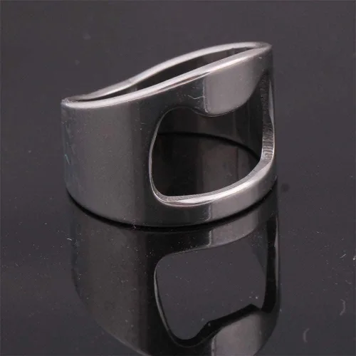 Miniatura 4 de INRENG - Anillo de acero inoxidable con abridor de botellas, para hombres y mujeres