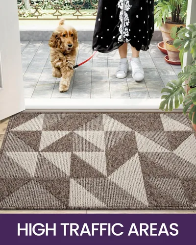 Miniatura 7 de DEXI - Alfombras para puerta de entrada, antideslizante, lavable, absorbente, resistente a la suciedad en el interior, alfombra de entrada de perfil