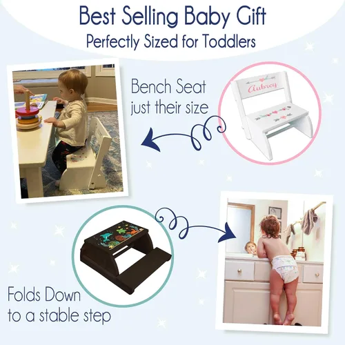Miniatura 3 de My Bambino Taburete de avión personalizado para niños y niños pequeños