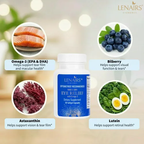Miniatura 3 de Cápsulas blandas para aliviar los ojos cansados y secos – Omega-3 EPA DHA, luteína, astaxantina y arándano para la comodidad de los ojos y soporte
