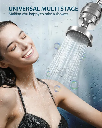 Miniatura 5 de Filtro de ducha de 15 etapas, filtro de agua dura, elimina el cloro, metales pesados y otros sedimentos, el suavizante de agua con vitamina C reduce