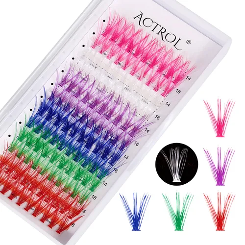 Miniatura 30 de Extensiones de pestañas de colores Easy Fan de 0.354-0.630 in, mezcla de blanco, rizo D, fácil de abanear, 0.003 in, suministros de pestañas