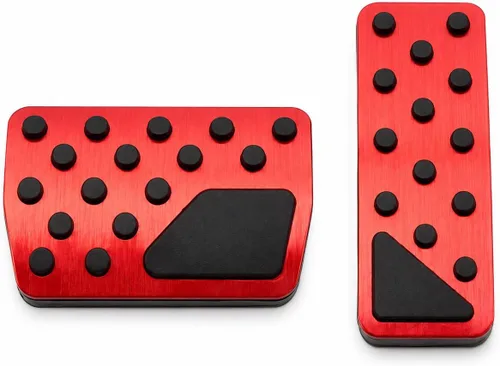 Miniatura 37 de Cubiertas de pedal de acelerador de gas de aleación de aluminio, accesorios interiores antideslizantes sin perforación, pedal de freno Pastillas