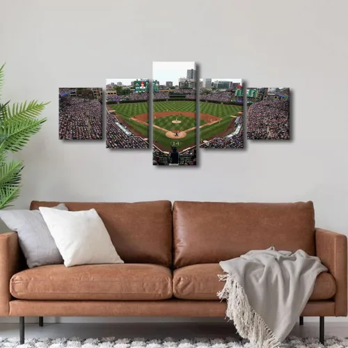 Miniatura 4 de Arte para pared, lienzo para estadio deportivo, arte para pared, diseño de campo de Wrigley en Chicago, pinturas de Chicago, impresiones sobre