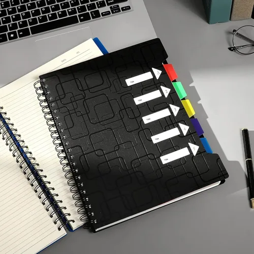 Miniatura 2 de CAGIE Cuaderno de 5 materias con rayas universitarias de 8.5 x 11 pulgadas, 240 páginas, cuaderno en espiral con pestañas divisorias, cuadernos A4