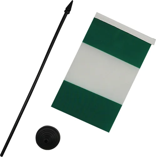 Miniatura 11 de AZ FLAG Sierra Leone Bandera de mesa 5'' x 8'' - Bandera de escritorio de Sierra Leona 21 x 14 cm - Bastón y base de plástico negro