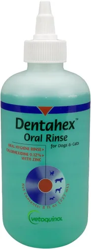 Vetoquinol Dentahex - Enjuague de higiene bucal para mascotas, 8 onzas