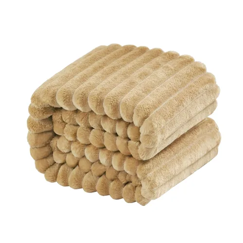 Miniatura 26 de NTBAY Manta de franela de felpa para bebé, manta suave y cálida para niños pequeños con textura a rayas para cochecito, cuna, viajes, 30 x 40 Negro