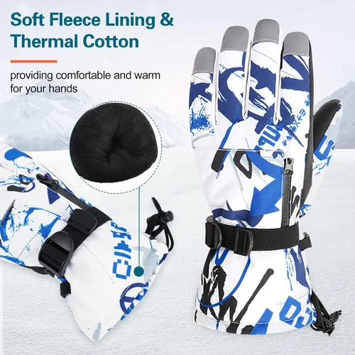 Miniatura 5 de American Trends Guantes de esquí para hombres y mujeres, impermeables, guantes de esquí para nieve para invierno y snowboard