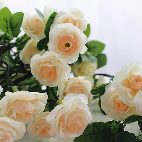 Miniatura 6 de YRIOWMI 10 guirnaldas de rosas falsas, flores artificiales de vid de 7.5 pies, para mesa, telón de fondo de boda, arco, pared, fiesta, manto, Champán