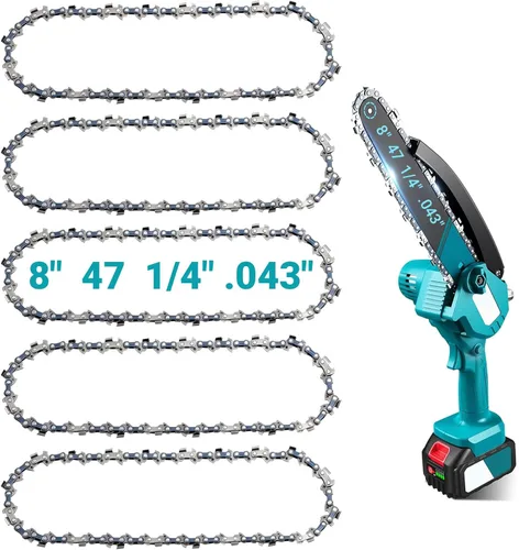 Miniatura 10 de Cadena de motosierra de 6 pulgadas, 5 piezas de cadenas de repuesto para mini motosierras eléctricas portátiles inalámbricas de casi 6 pulgadas