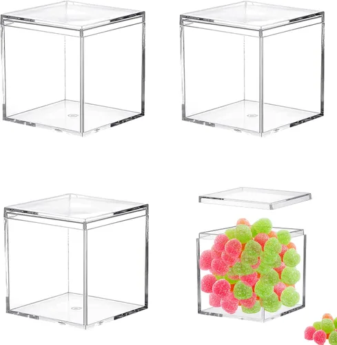 Miniatura 13 de KissYou Caja de Acrílico Grande Cajas de Exhibición Transparentes con Tapa Cubo Cuadrado Transparente Caja de Almacenamiento de Acrílico para Bodas
