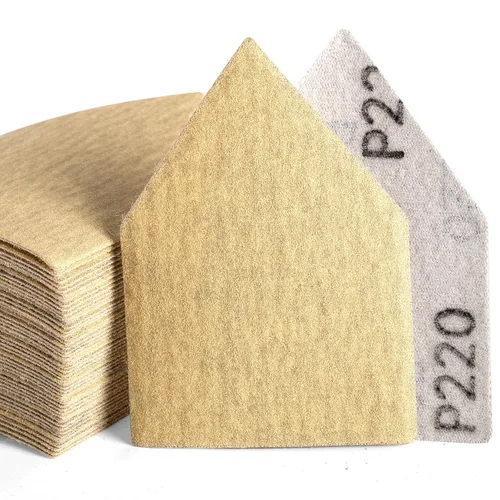 Miniatura 15 de POLIWELL 50 hojas de lijado triangulares de grano 40 de 3.543 in x 2.559 in, reemplazo de gancho y bucle, accesorios para lijadora de detalles