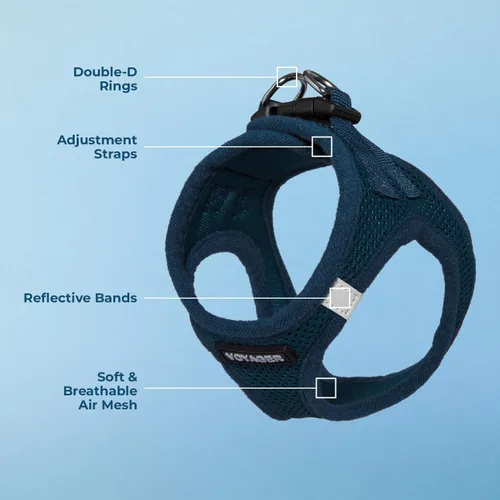 Miniatura 4 de Best Pet Supplies Voyager Step-in Air - Arnés de malla para todo tipo de clima, reflectante, antitirones, para perro y gato pequeño y mediano, Arnés