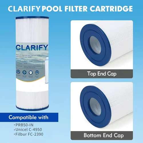 Miniatura 3 de CLARIFY Filtro de piscina y spa reemplaza a Unicel C-4950, Pleatco PRB50-IN, Guardian 413-212-02, Filbur FC-2390, 373045, 03FIL1600, 17-2380