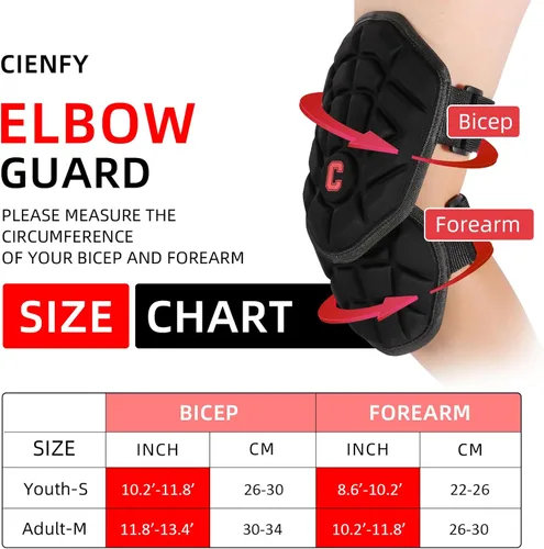 Miniatura 2 de Cienfy Bat's - Coderas de béisbol para jóvenes y adultos, coderas, protector de antebrazo