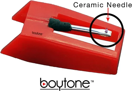 Miniatura 2 de Boytone Paquete de 5 agujas de repuesto de cerámica con punta de zafiro para tocadiscos