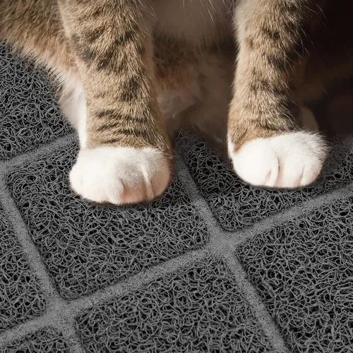 Miniatura 4 de Niubya Tapete de arena para gatos de alta calidad, tapete para caja de arena con respaldo antideslizante e impermeable, tapete atrapa arena suave