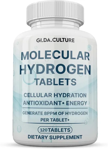 Tabletas de agua de hidrógeno molecular (8 ppm) | 120 tabletas de hidrógeno para agua potable | magnesio, ácido málico y L-tartárico | Suplemento de