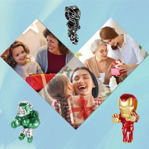 Miniatura 28 de Dijes de plata de ley 925 con diseño de oso dorado para mujer, pulseras y collares, regalos para familiares y amigos, 3 piezas/paquete